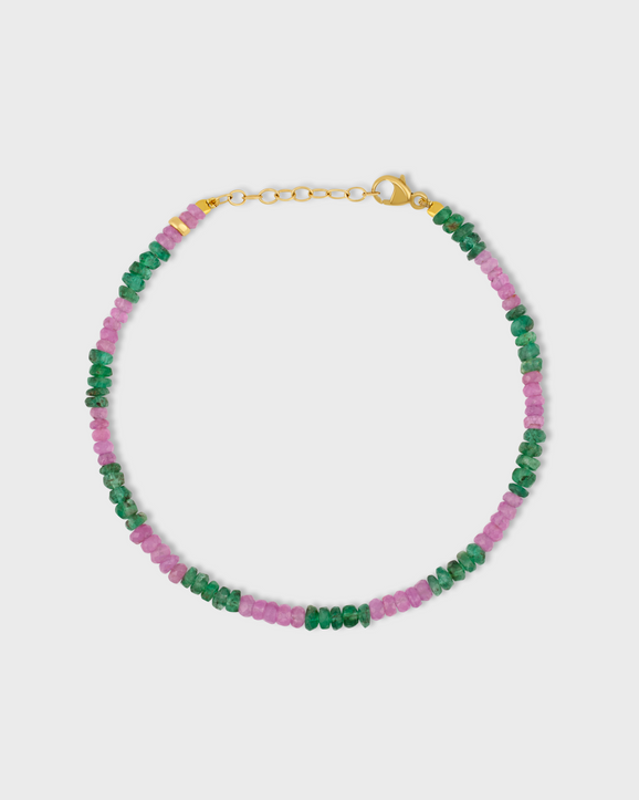Arizona Pink Sapphire Emerald Stripe Bracelet
