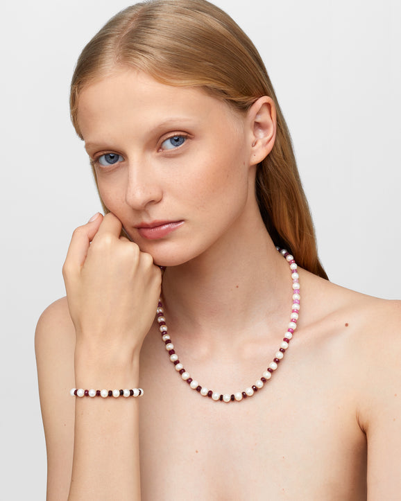 Ocean Jumbo Ruby Pearl Bracelet