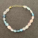 Multi Aquamarine Pebble Bracelet