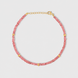 Arizona Rhodochrosite Mini Gold Bead Bracelet