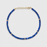Arizona Lapis Mini Gold Bead Bracelet