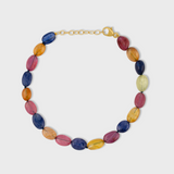 Men's  Arizona Large Smooth Rainbow Sapphire Candy Bracelet