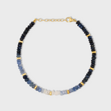 Arizona Ombre Blue Sapphire Mini Gold Bead Bracelet