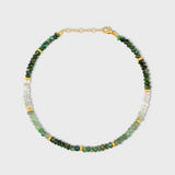 Arizona Ombre Emerald Mini Gold Bead Bracelet