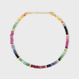 Arizona Dark Rainbow Sapphire Mini Gold Bead Bracelet