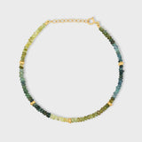 Arizona Green Tourmaline Gold Bead Bracelet