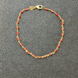 Coral Gold Chain Bracelet