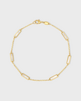 Marquet Mother of Pearl Gold Bar Chain Bracelet