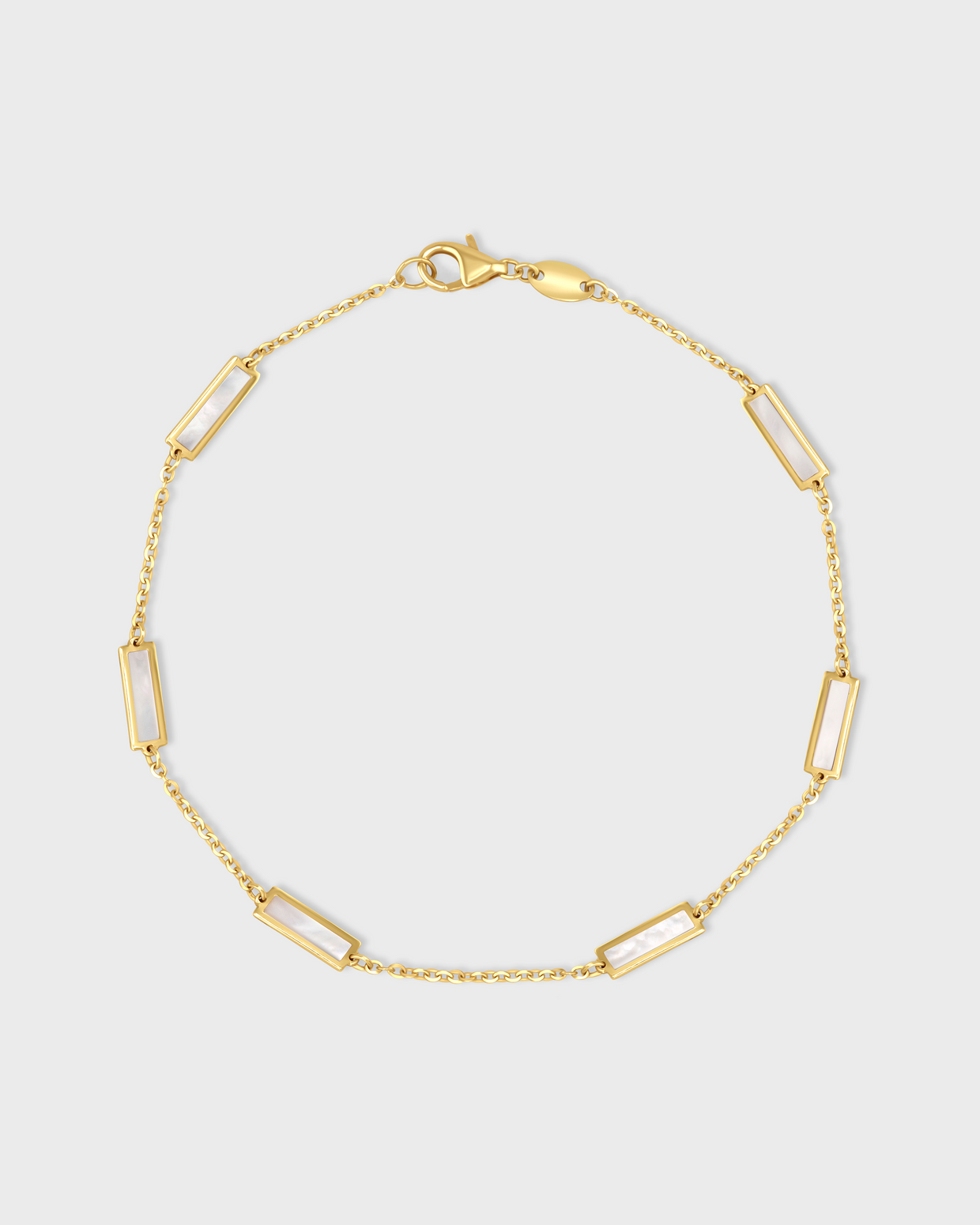 Marquet Mother of Pearl Gold Bar Chain Bracelet