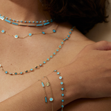 Marquet Turquoise Gold Bar Chain Bracelet