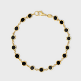 Marquet Black Onyx Gold Circle Link Bracelet