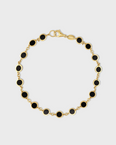 Marquet Black Onyx Gold Circle Link Bracelet