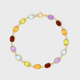 Chakra Rainbow Gemstone Oval Bracelet