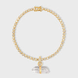 Crystalline Tennis Bracelet with Diamond Crystal Charm