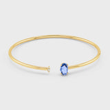 Chakra Blue Sapphire Diamond Bendable Cuff