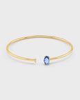 Chakra Blue Sapphire Diamond Bendable Cuff