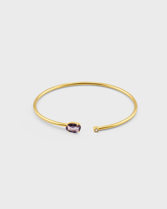 Purple Rain Purple Sapphire Diamond Bendable Cuff