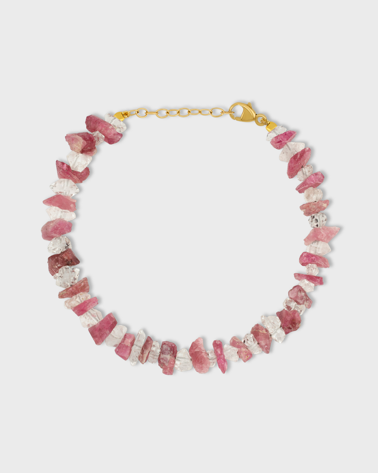 Gaia Pink Tourmaline and Herkimer Diamond Bracelet