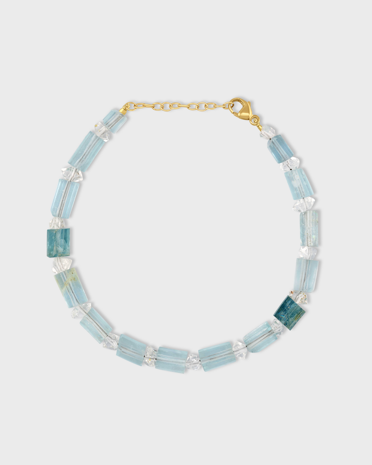 Gaia Aquamarine Herkimer Diamond Bracelet