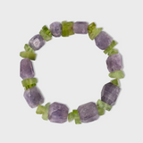 Gaia Amethyst and Peridot Stretch Bracelet