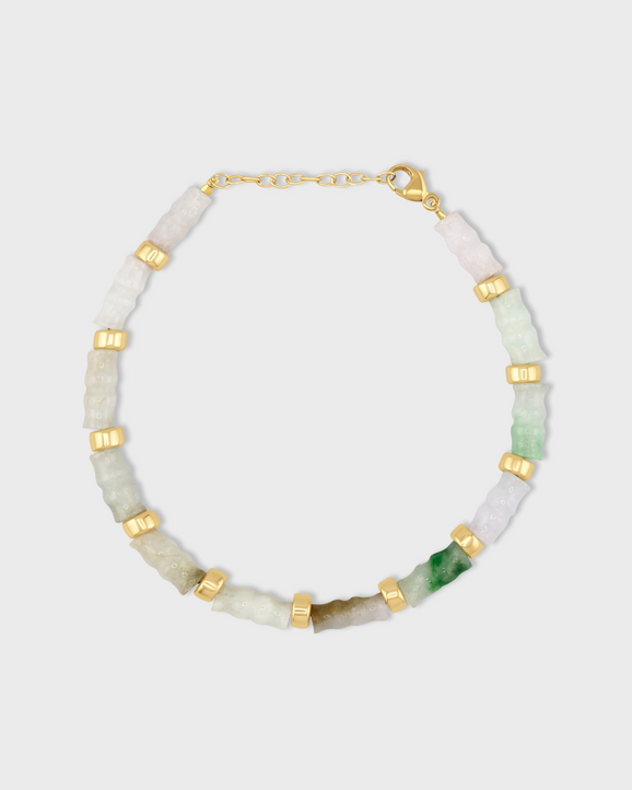 Jade Gold Bead Bracelet