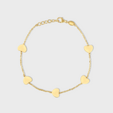 Love Gold Heart Chain Bracelet