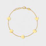 Love Gold Heart Chain Bracelet
