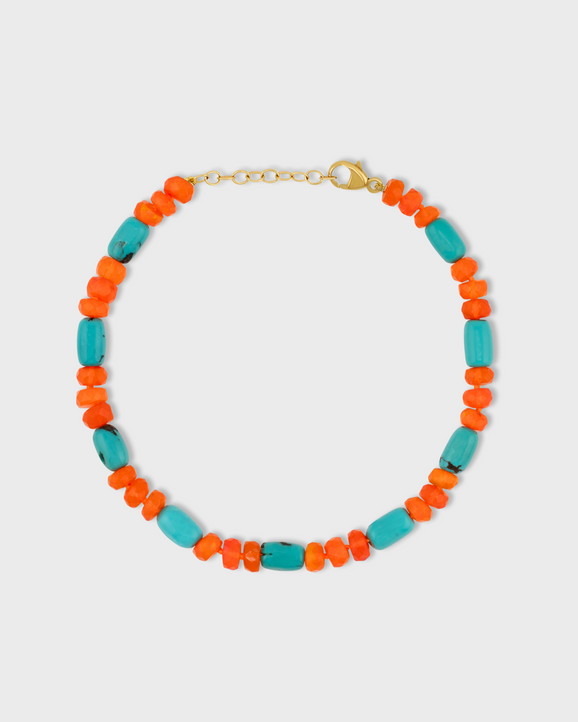 Nevada Turquoise & Orange Opal Bracelet