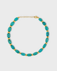 Nevada Turquoise Gold Bead Bracelet