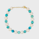 Ocean Pearl & Turquoise Sphere Connection Bracelet