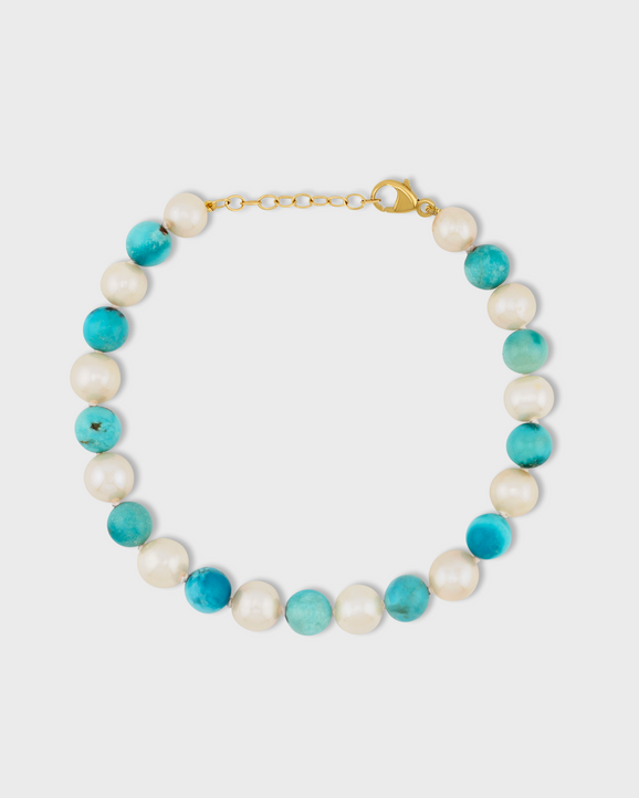 Ocean Pearl & Turquoise Sphere Connection Bracelet