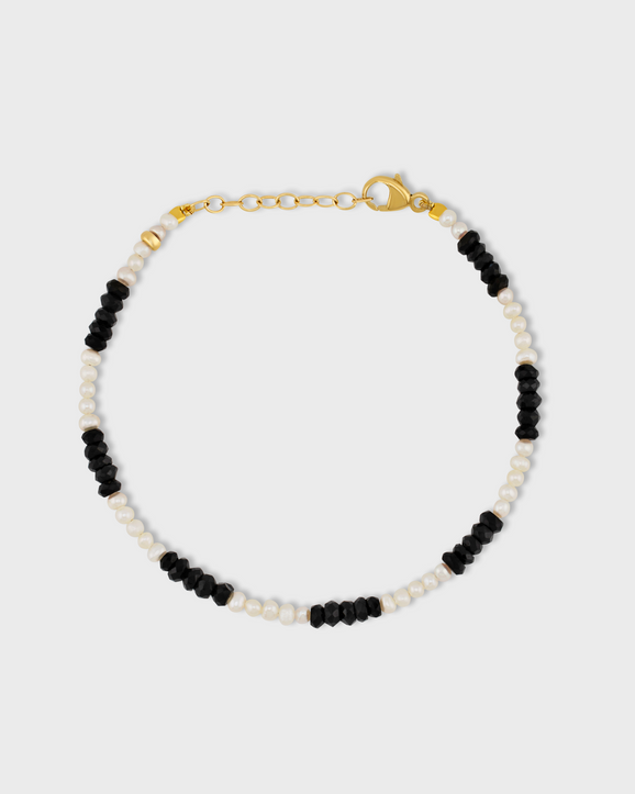 Ocean Black Tourmaline Pearl Stripe Bracelet
