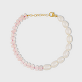 Union Rose Quartz Vertical Pearl Bracelet