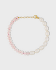 Union Rose Quartz Vertical Pearl Bracelet