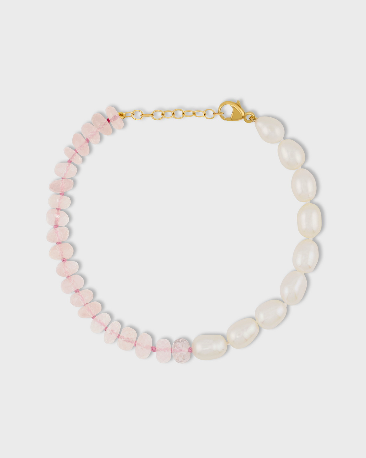 Union Rose Quartz Vertical Pearl Bracelet