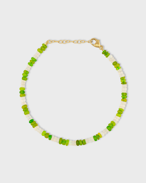 Soleil Canary Green White Opal Stripe Bracelet
