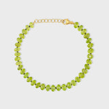 Birthstone August Peridot Gold Bead Bracelet