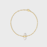 Crystalline Crystal Quartz Gold Chain Bracelet