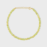 Birthstone August Peridot Gold Bead Bracelet