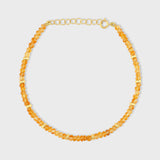 Birthstone November Citrine Gold Bead Bracelet