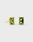 Birthstone August Peridot Emerald Cut Earrings