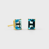 Birthstone December Topaz Emerald Cut Earrings