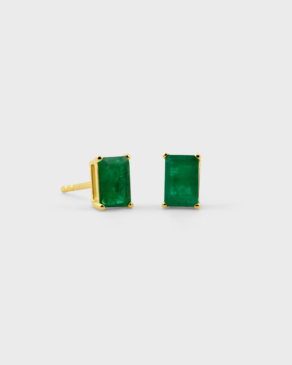 Birthstone May Emerald Emerald Cut Earrings