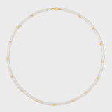 Birthstone June Moonstone Gold Bead Necklace