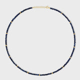 Birthstone September Sapphire Gold Bead Necklace