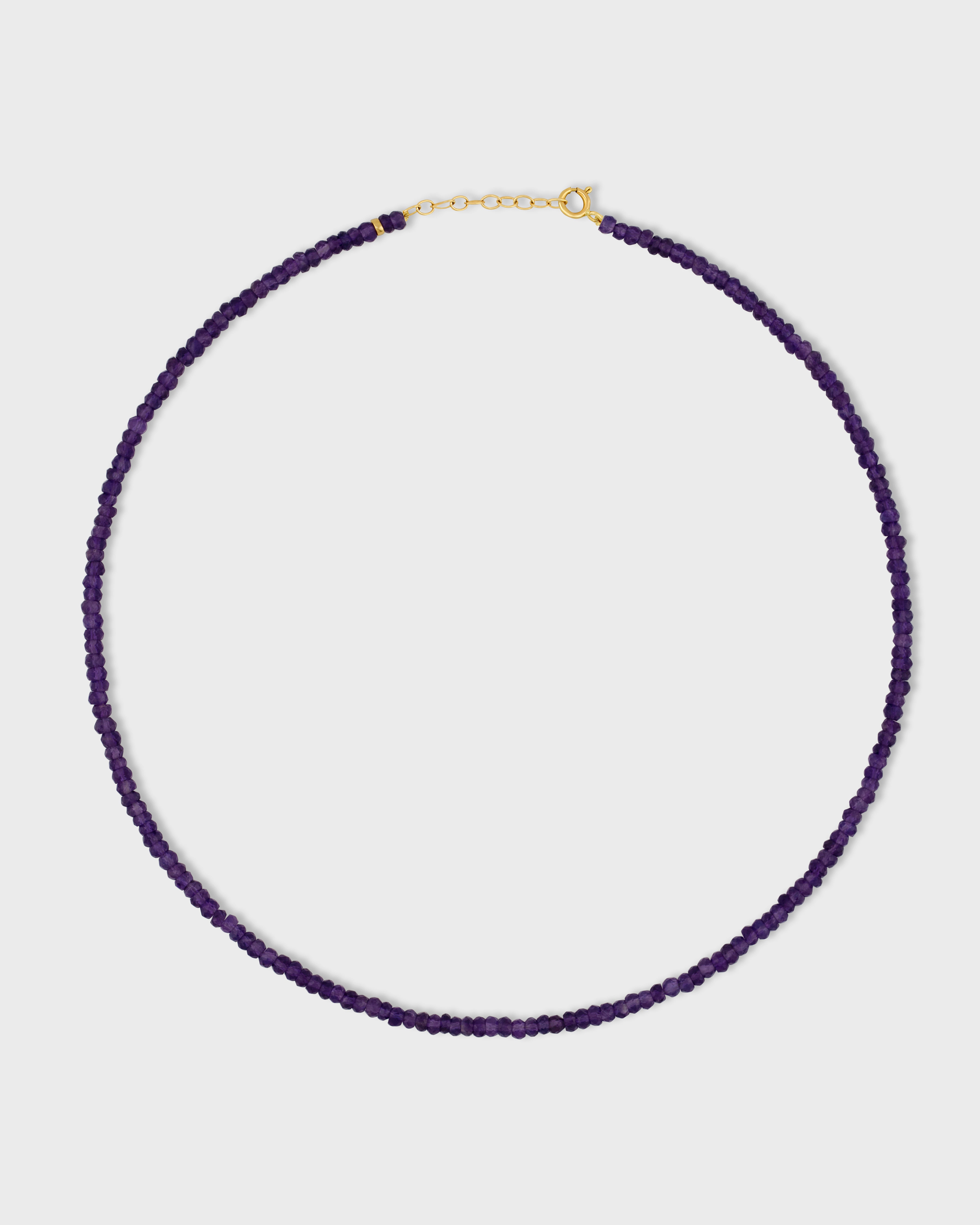 Birthstone February Amethyst Beaded Necklace