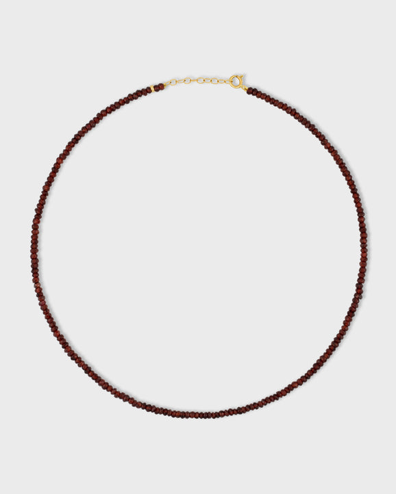 Birthstone January Garnet Beaded Necklace
