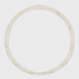 Birthstone June Moonstone Gold Bead Double Long Necklace