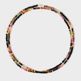 Birthstone October Tourmaline Gold Bead Double Long Necklace