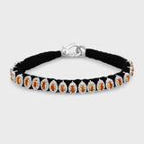 Chakra Skinny Yellow Sapphire Diamond Halo Woven Bracelet